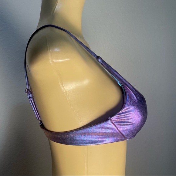 🦋M Blue/Purple Holographic Metallic Bikini Top 🦋 - Picture 13 of 13